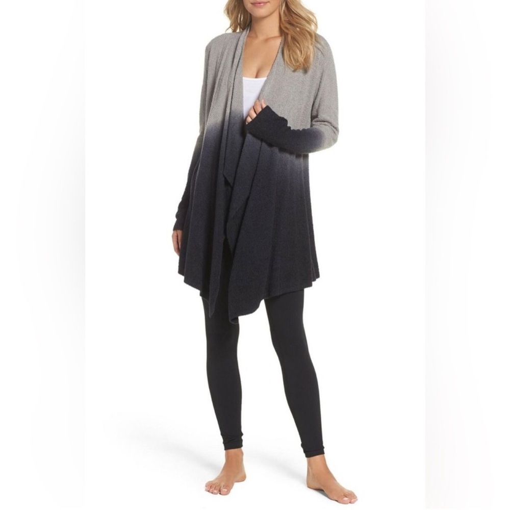 Barefoot Dreams Gray and Black Ombre Cozy Cardigan Sweater Size 1X